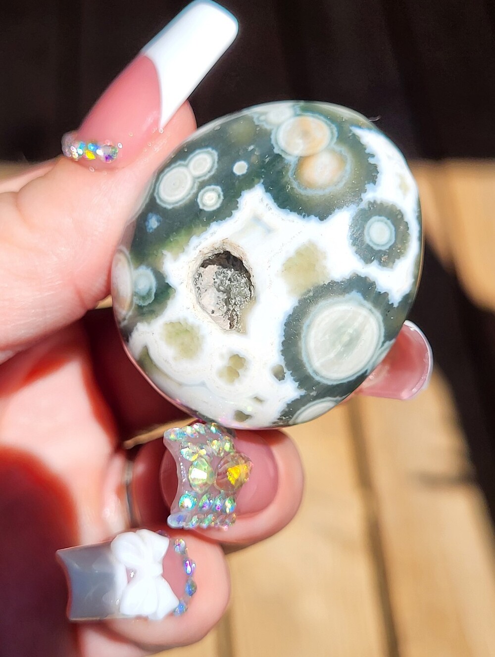 Orbicular Ocean Jasper Palm